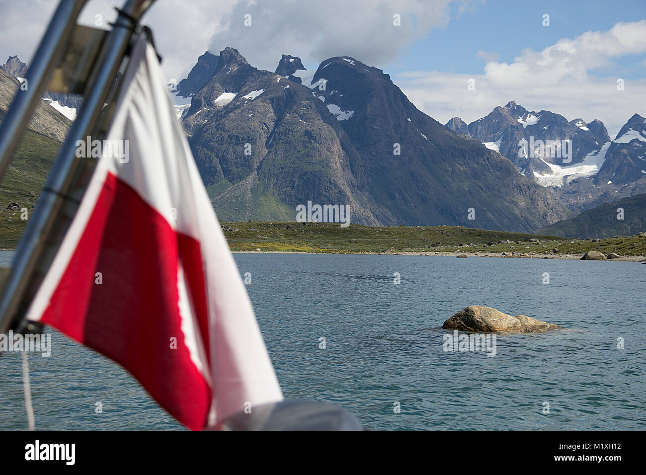Boot in Grönland Stockfoto
