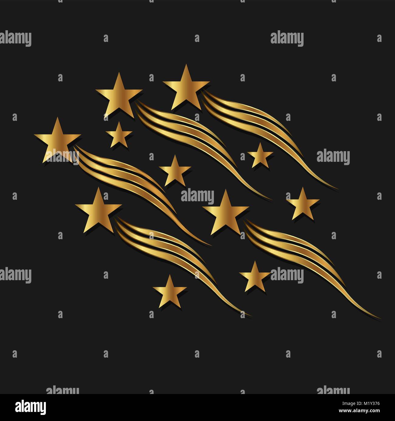 Gold Sterne Wellen. Vector Illustration Stock Vektor