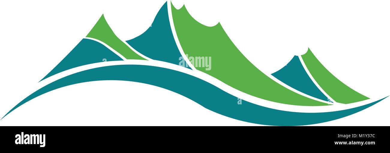 Grüne Berge Vector Illustration Stock Vektor