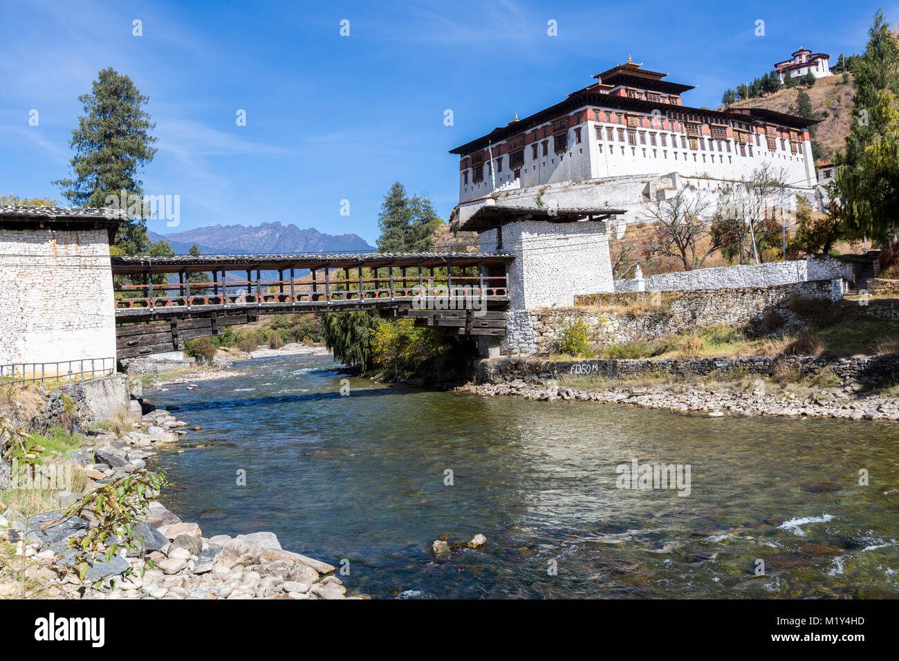 Paro, Bhutan. Paro Dzong (Festung). Stockfoto
