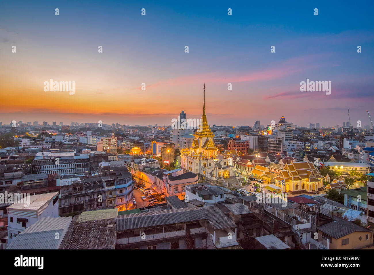 Wat Traimit Witthayaram, Tempel des Goldenen Buddha in Bangkok, Thailand Stockfoto