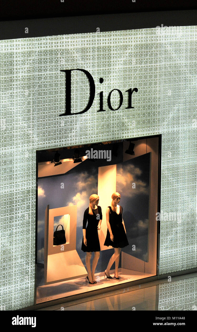 Dior Boutique The Dubai Mall Dubai Vereinigte Arabische Emirate Stockfoto