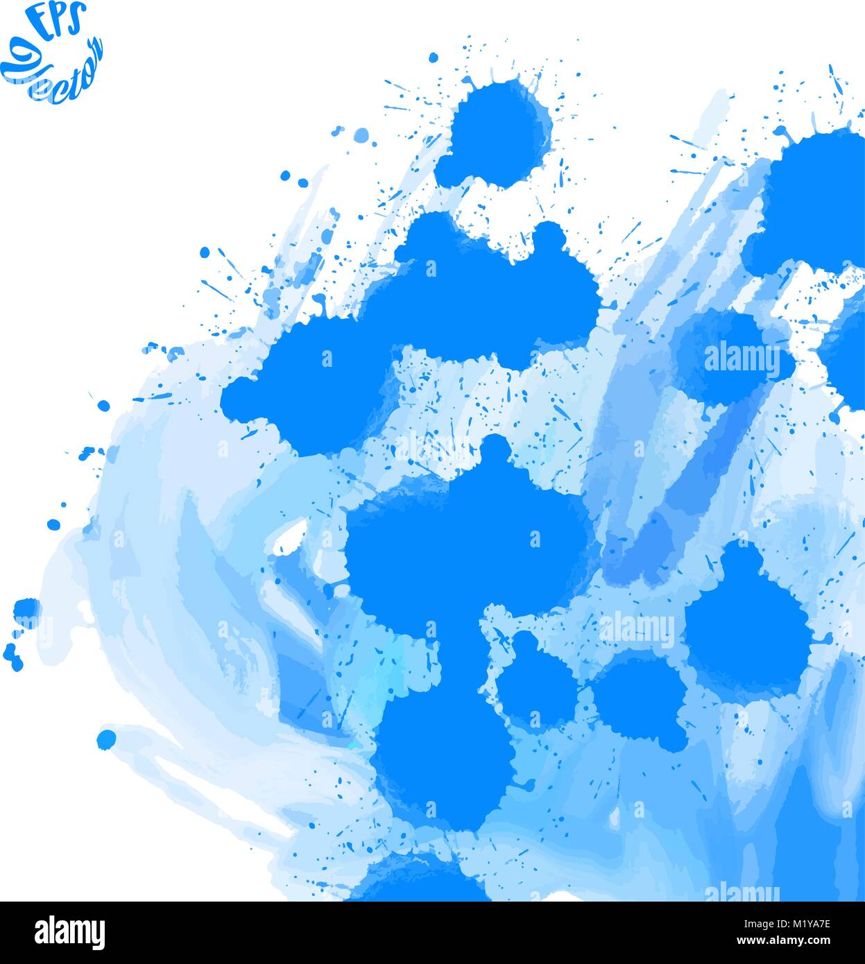 Dirty Blue Grunge Hintergrund. Fleck in grunge Stil. Perfekt für die Gestaltung und Dekoration von Banner und Flyer. Stock Vektor