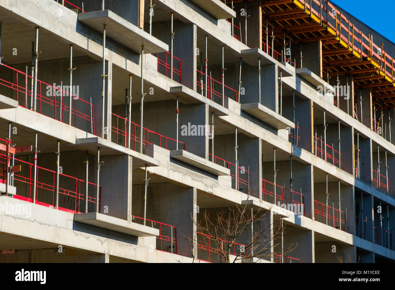 Baustelle für neue Gebäude - neue Gebäude im Bau Stockfoto