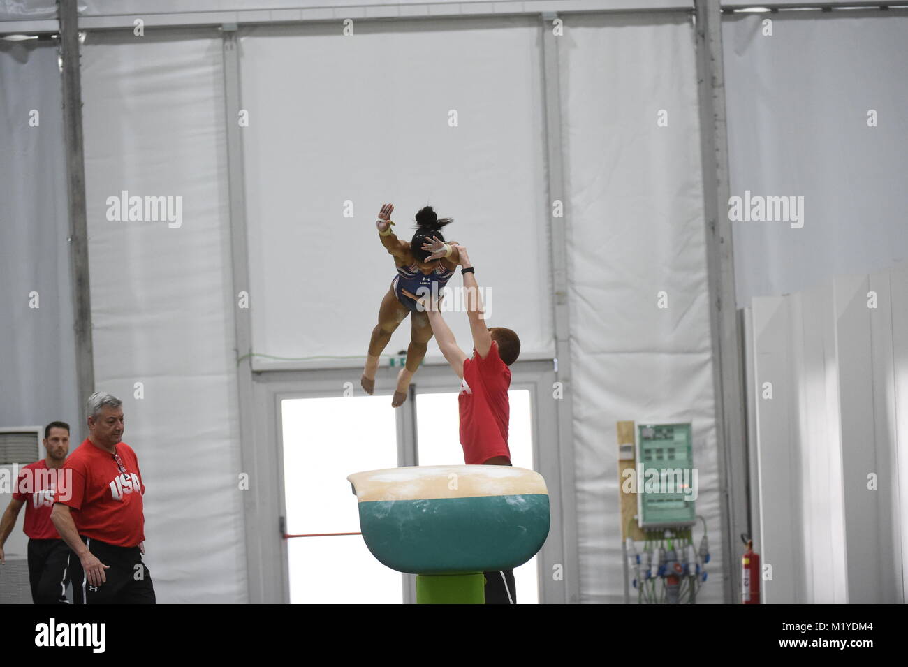 Rio de Janeiro-Brazil Juli 31, 2016 Team USA Olympic Gymnastic in der Olympischen Spiele 2016 Stockfoto