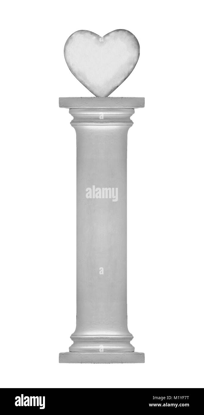 Liebe Konzept mit Herz Form an der Spitze der klassischen Spalte Stockfoto