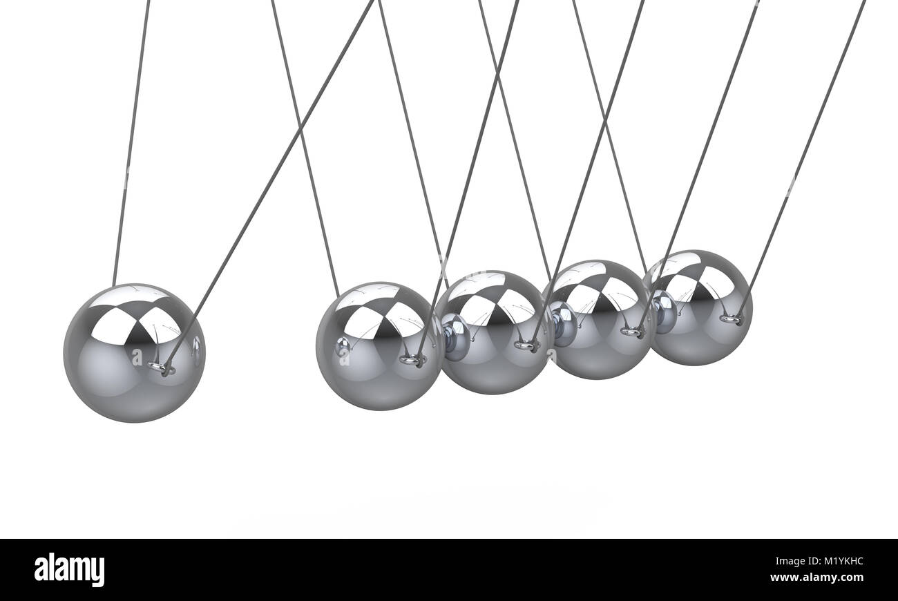 Newtons Wiege isoliert Stockfoto