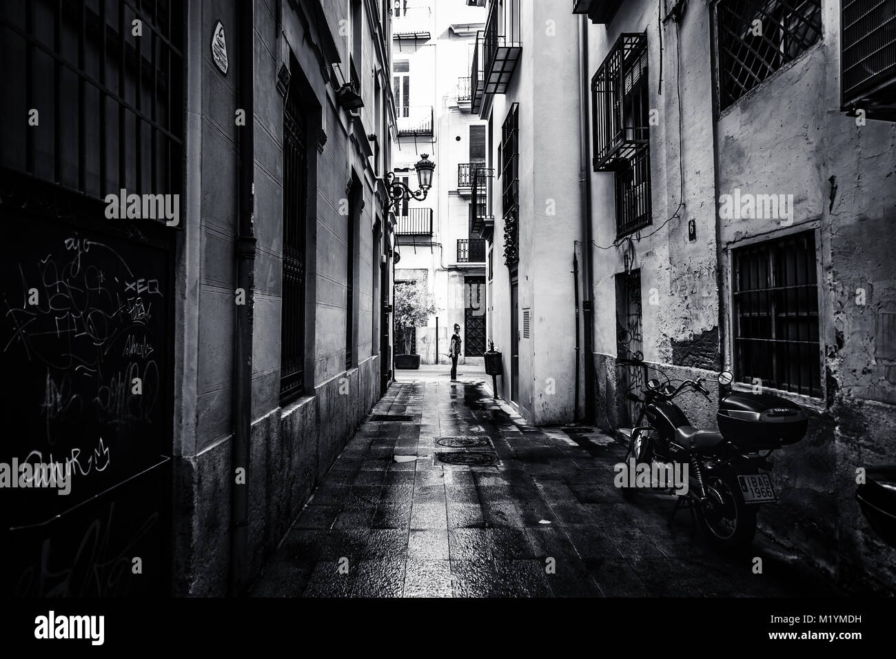 straßenszenen in valencia Stockfoto