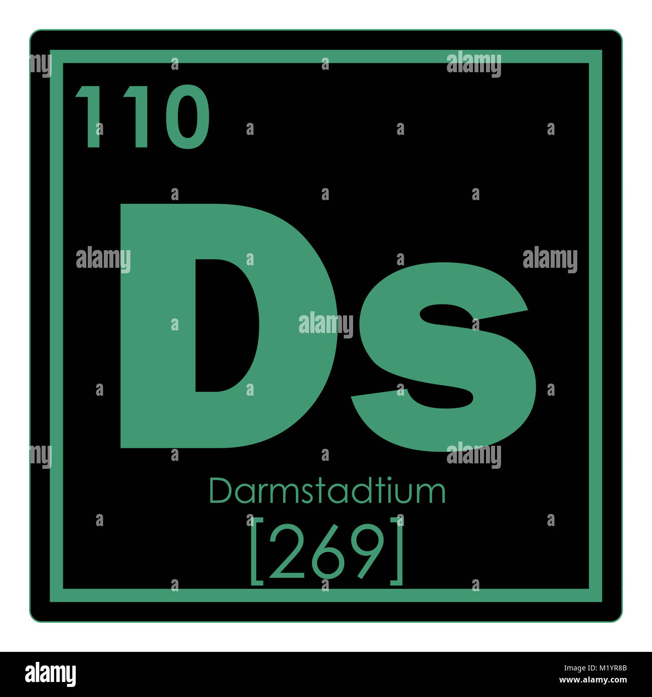 Darmstadtium chemische Element Periodensystem Wissenschaft Symbol Stockfoto