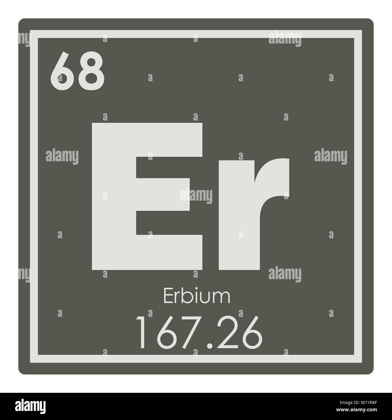 Erbium Chemische Element Periodensystem Wissenschaft Symbol Stockfotografie Alamy