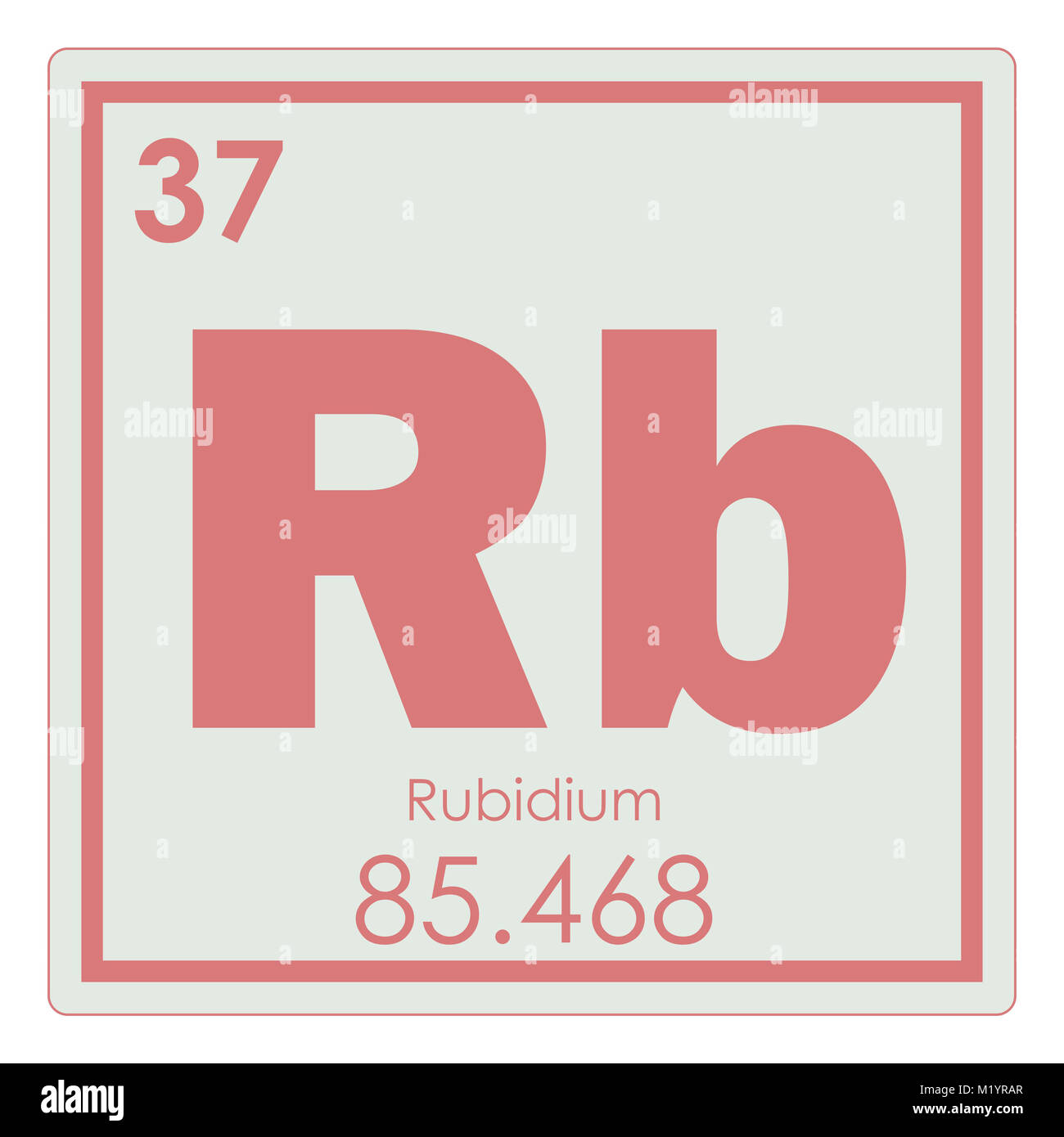 Rubidium chemische Element Periodensystem Wissenschaft Symbol Stockfoto