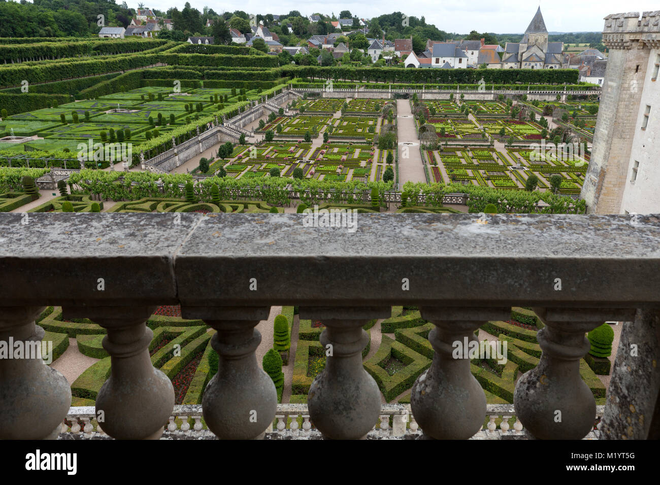 Gärten und Chateau de Villandry im Tal der Loire in Frankreich