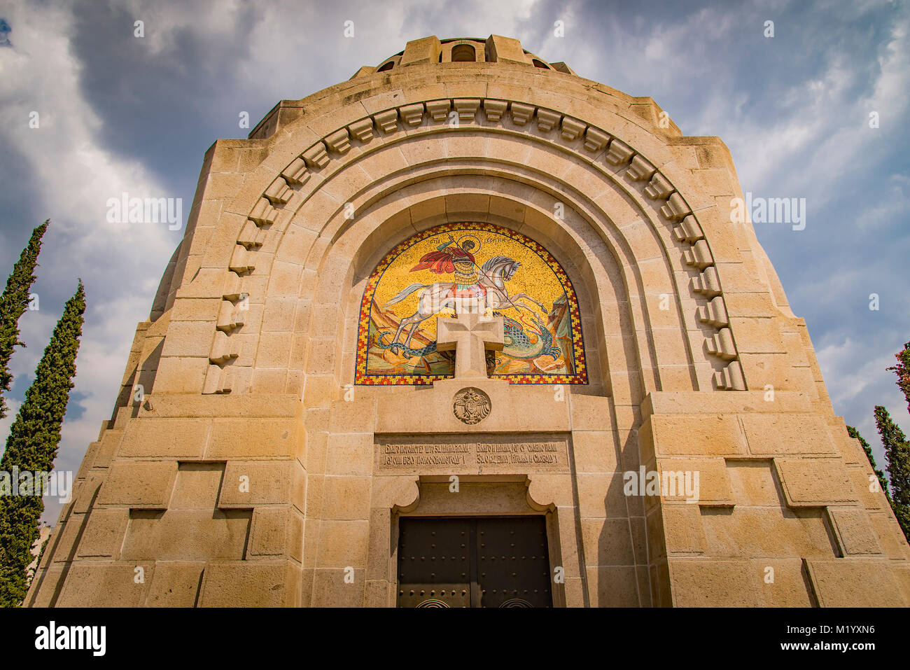 Serbische Mausoleum in Soldatenfriedhof Thessaloniki, Griechenland Stockfoto