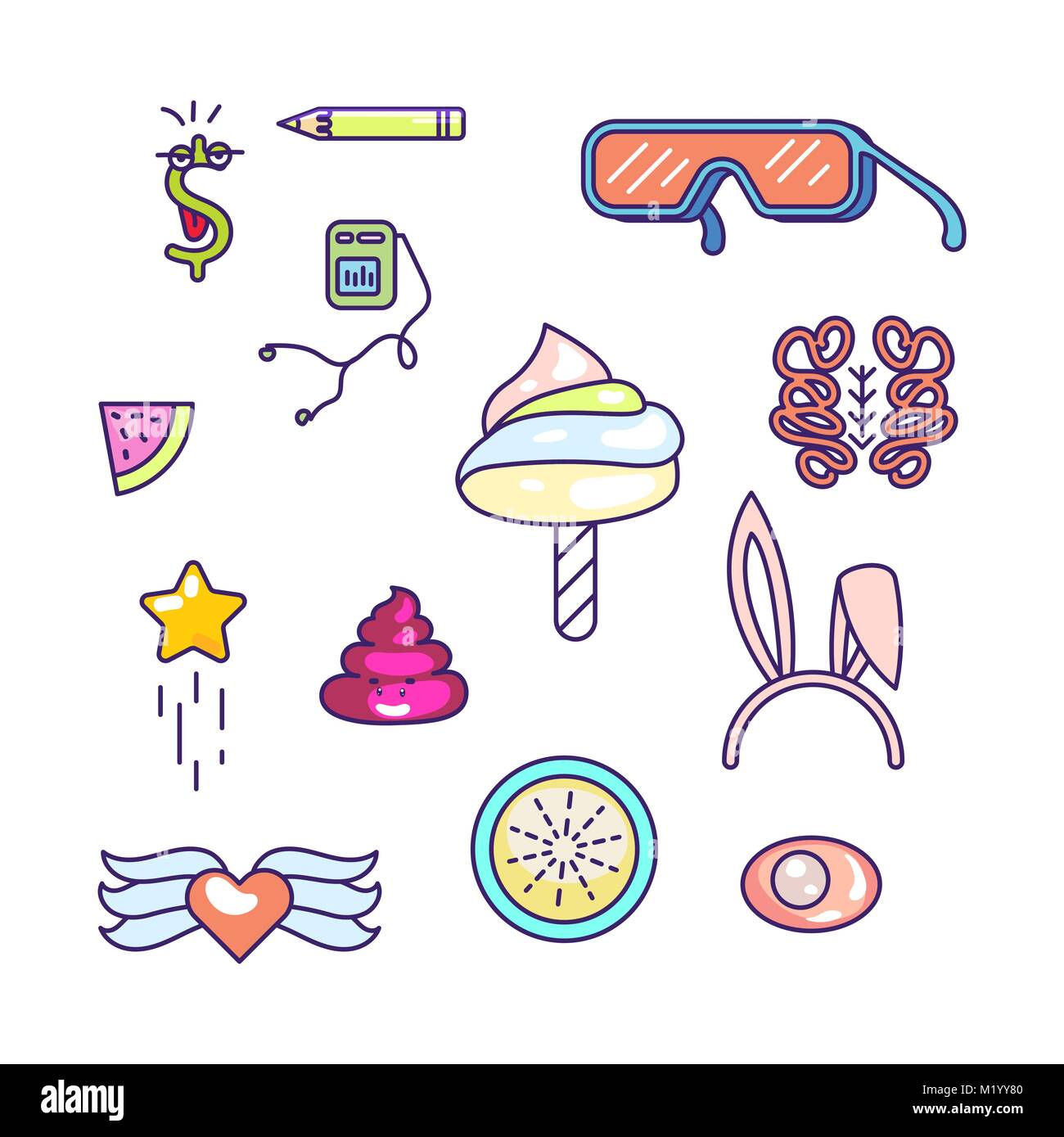 Spaß doodles Vector Icons Stock-Vektorgrafik - Alamy