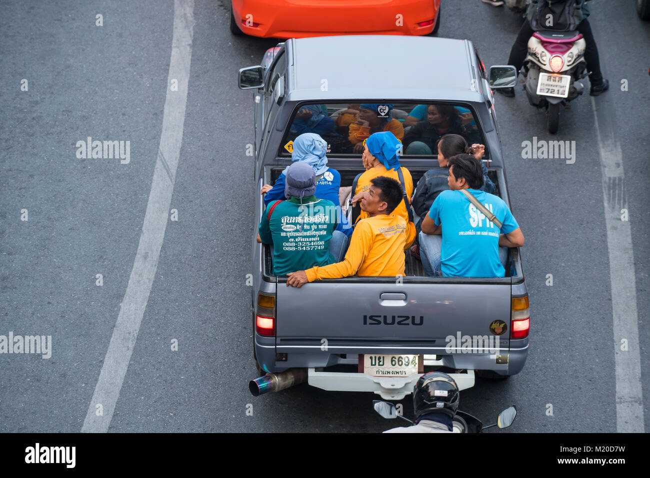Personen, eine Aufnahme, die auf der Straße in Bangkok, Thailand Stockfoto