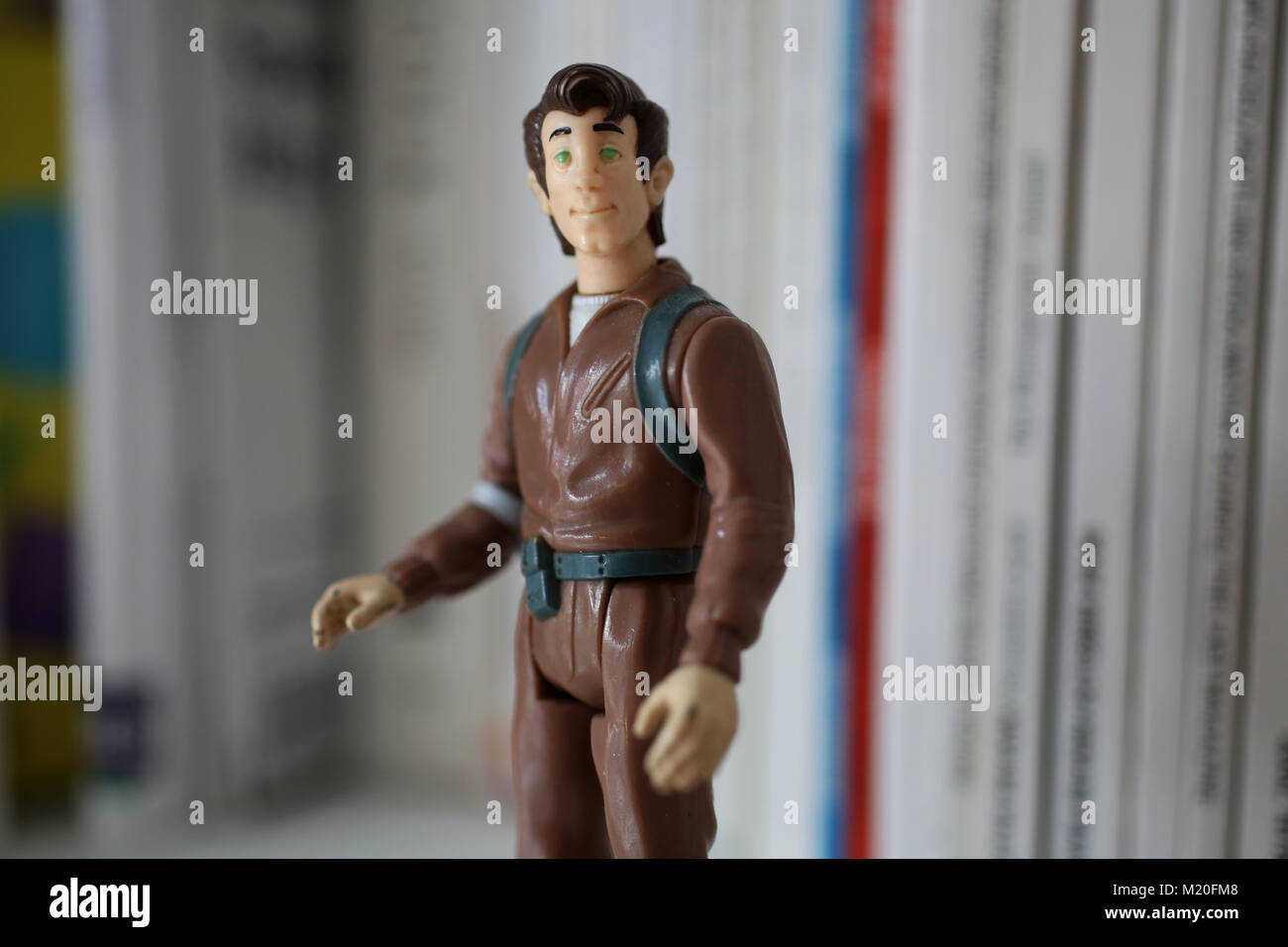 Ein vintage Peter Venkman Action Figur Spielzeug von die Ghostbusters Filme, die von Bill Murray gespielt wurde. London, Großbritannien. Stockfoto