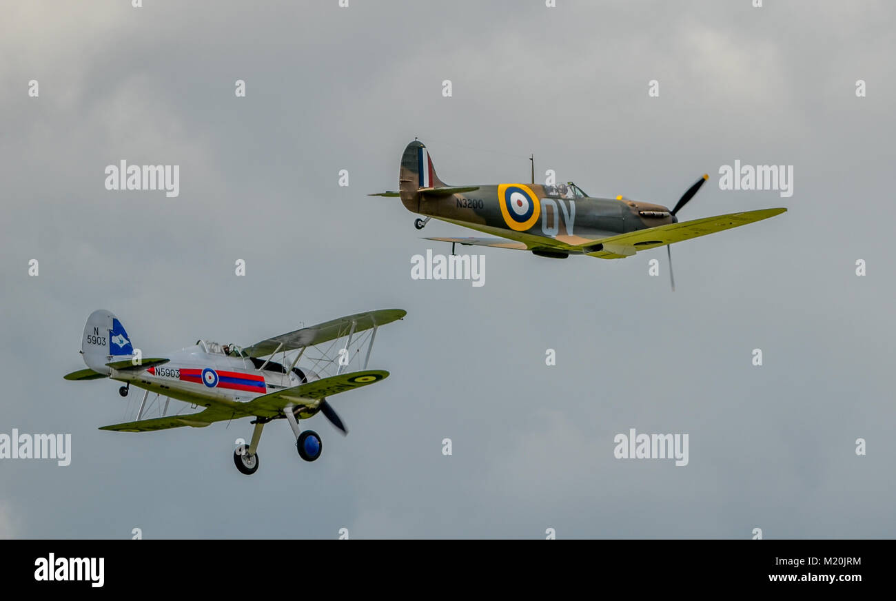 RAF-Kämpfer von 1939 in Shoreham Airshow Stockfoto
