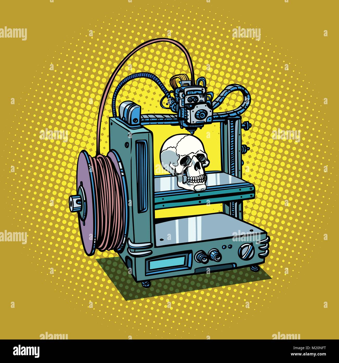 Human Skull 3D Drucker Fertigung Stock Vektor Human Skull 3D Drucker Fertigung Stock Vektor