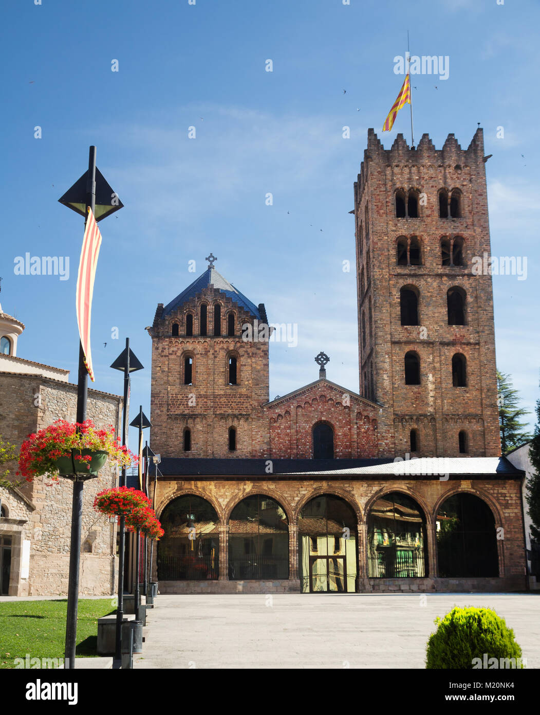 Benediktinerkloster Santa Maria de Ripoll bedeutendsten romanischen Ensemble von Katalonien Stockfoto