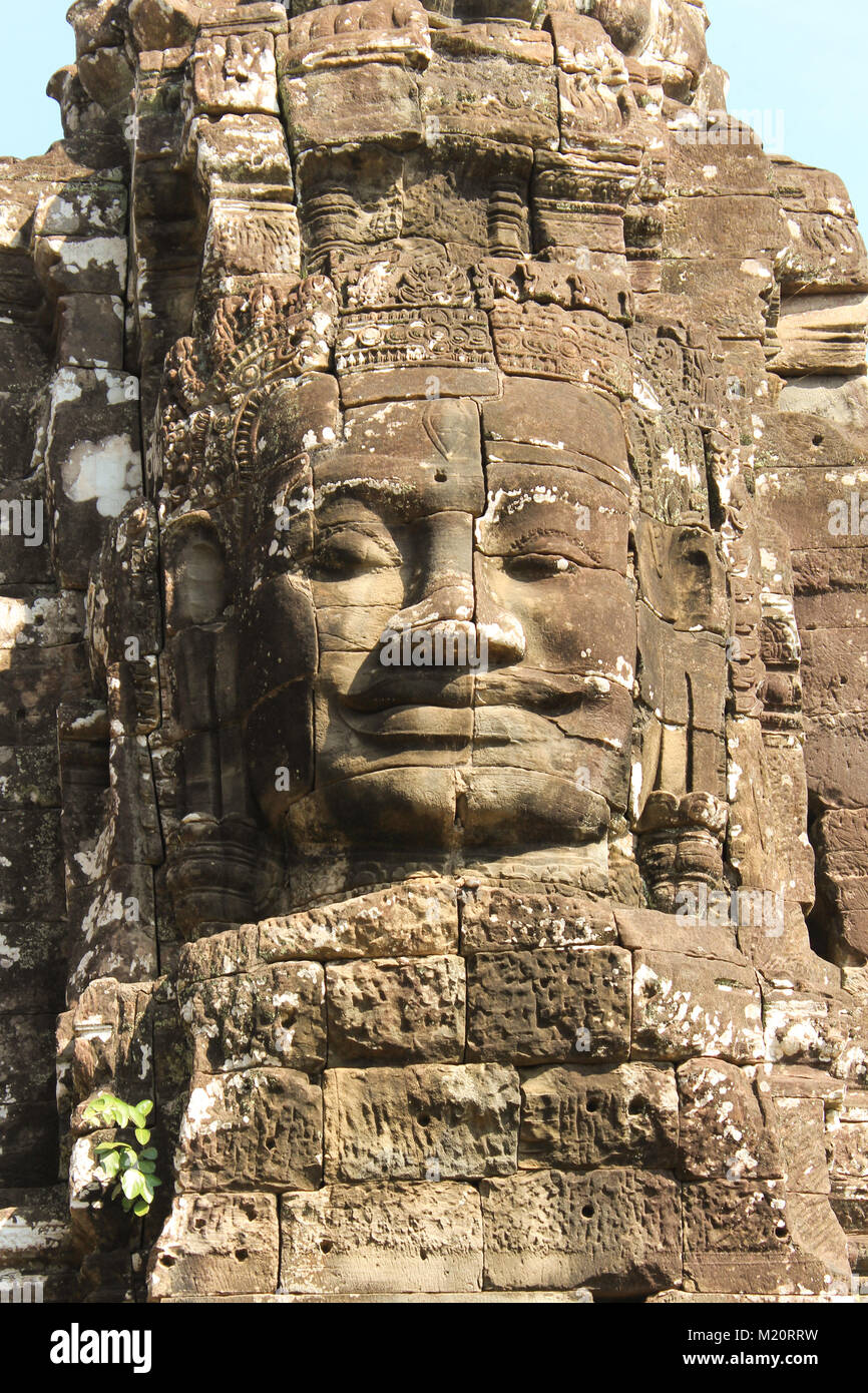 Bayon Gesicht, Tempel von Angkor - Siem Reap, Kambodscha Stockfoto