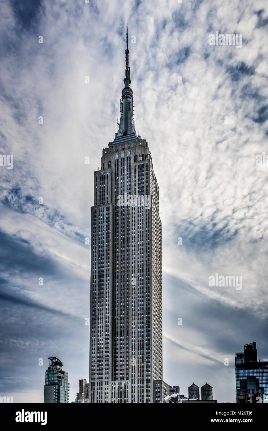 Blick auf die Nordseite des Empire State Building Stockfoto