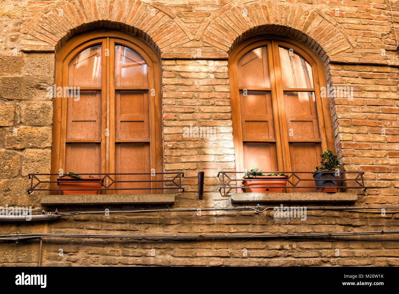 Haus Details, engen Straßen der Stadt Volterra in der Toskana, Italien, Europa Stockfoto