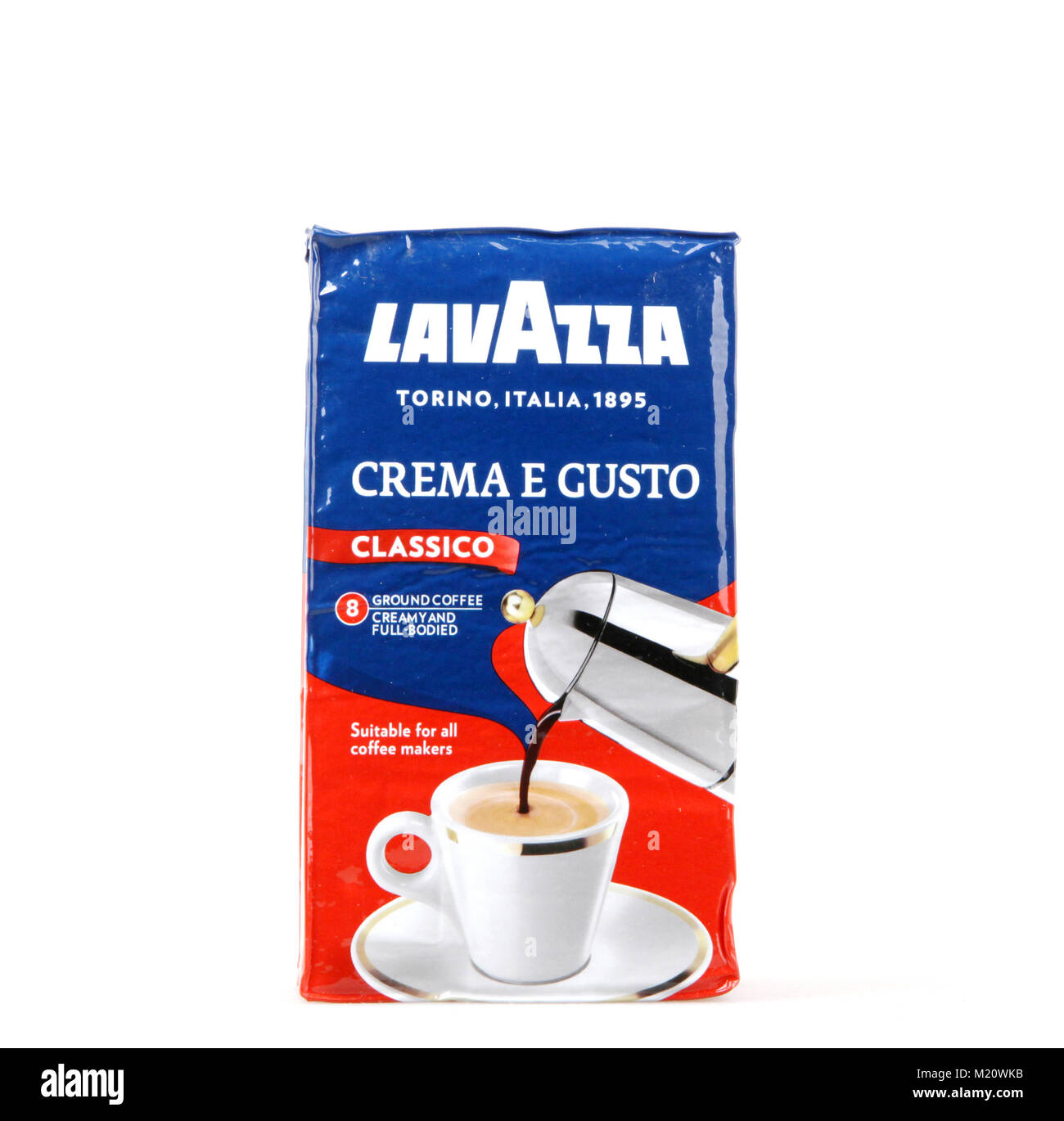 Pomorie, Bulgarien - Februar 03, 2018: Lavazza Kaffee auf weißem  Hintergrund. Lavazza - Der italienische Coffee Company seit 1895  Stockfotografie - Alamy