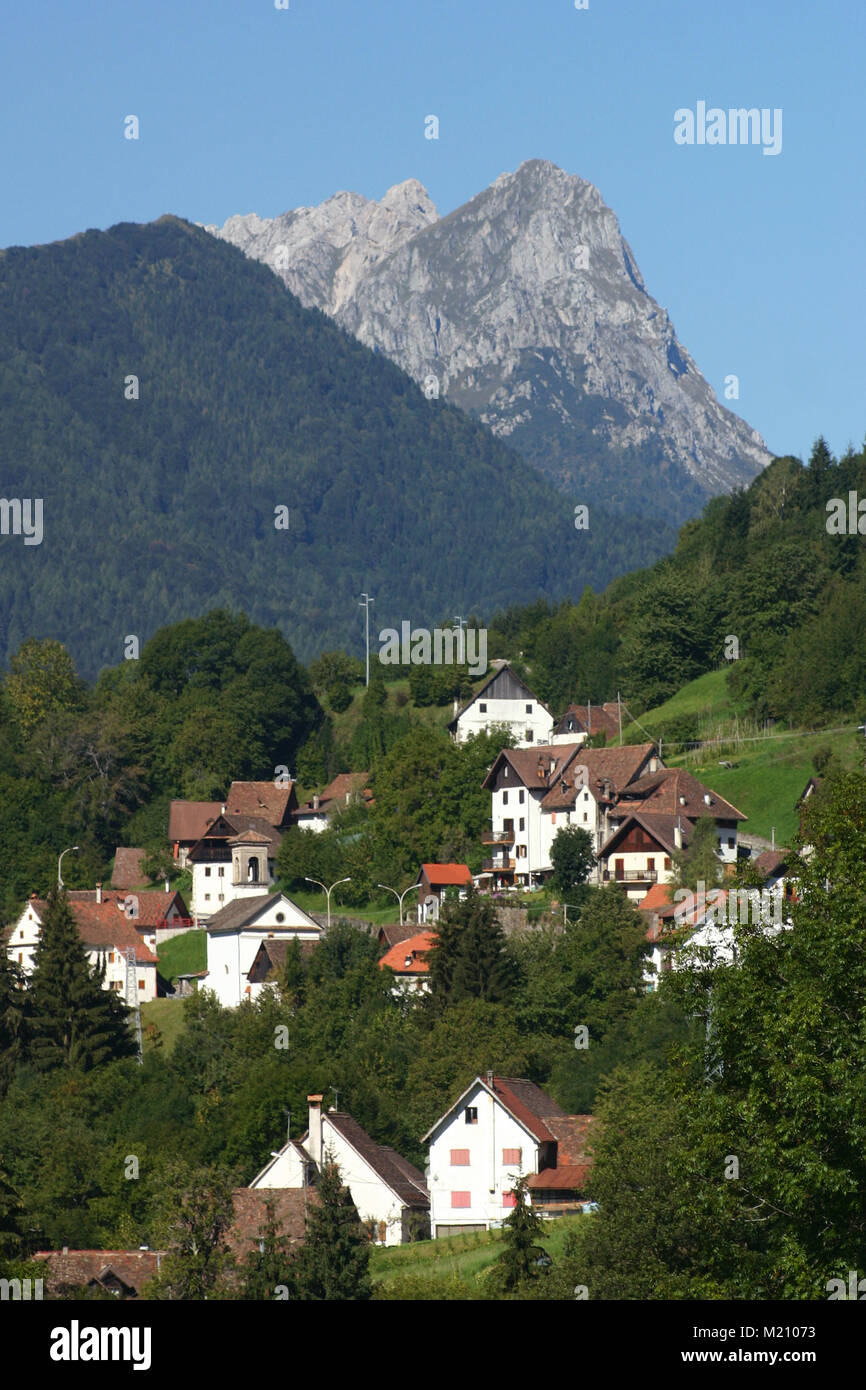 Berge von Ravascletto, Italien gesehen Stockfoto