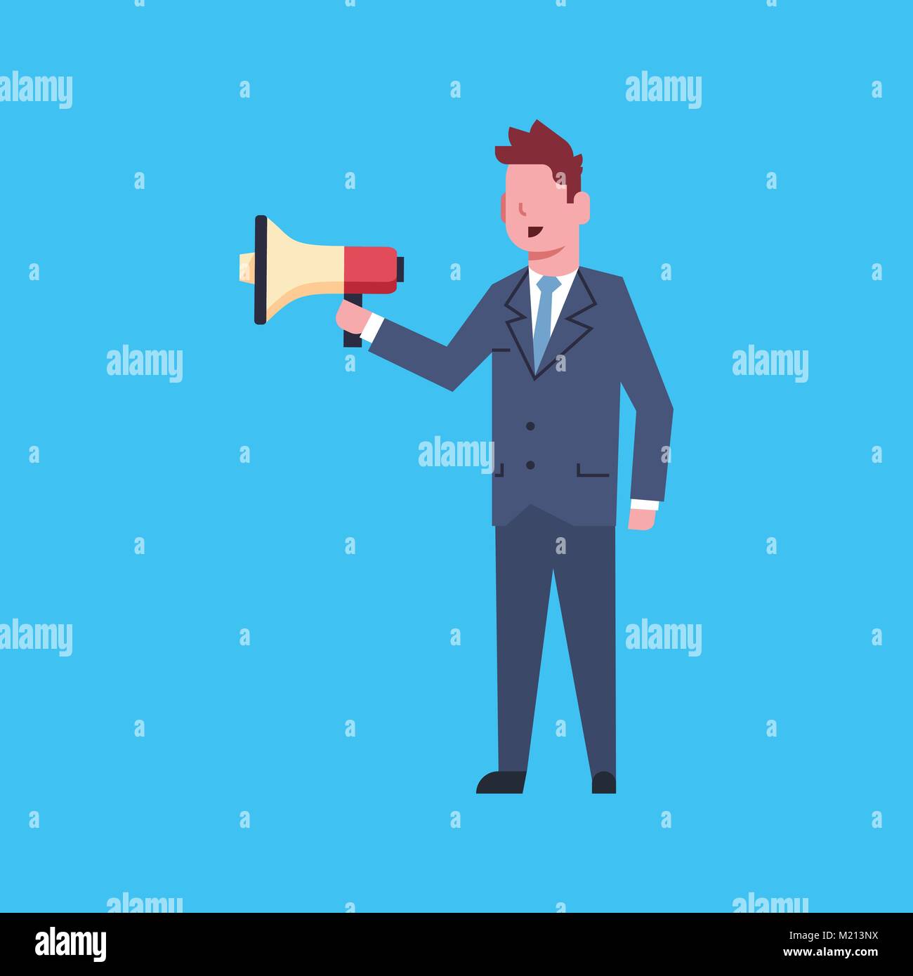 Business Mann Megaphon Leader Geschäftsmann Chef Corporate isoliert Stock Vektor