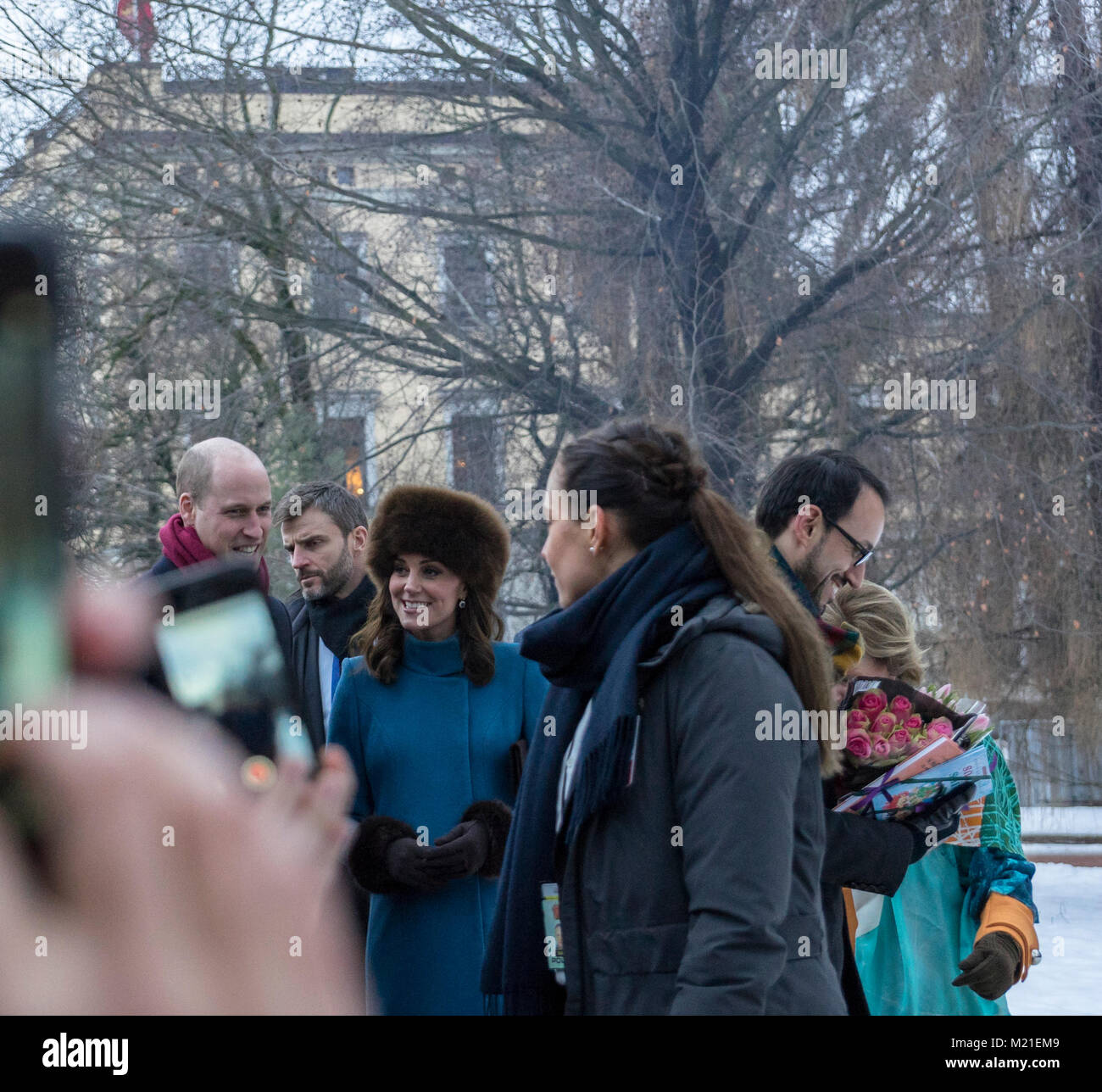 Der Herzog und die Herzogin von Cambrigde besuchen Sie Norwegen, Februar 2018 Stockfoto