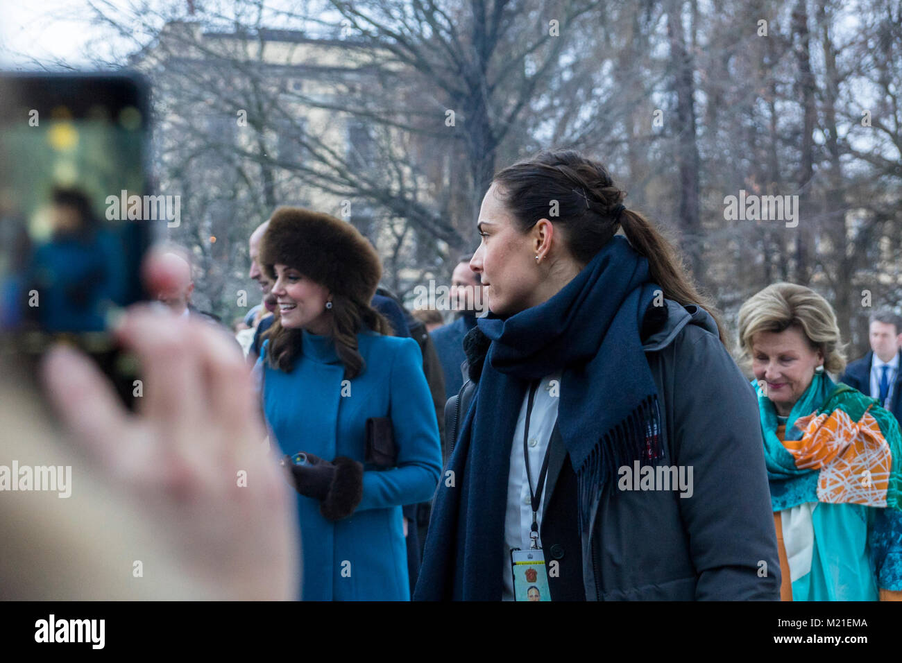 Der Herzog und die Herzogin von Cambrigde besuchen Sie Norwegen, Februar 2018 Stockfoto