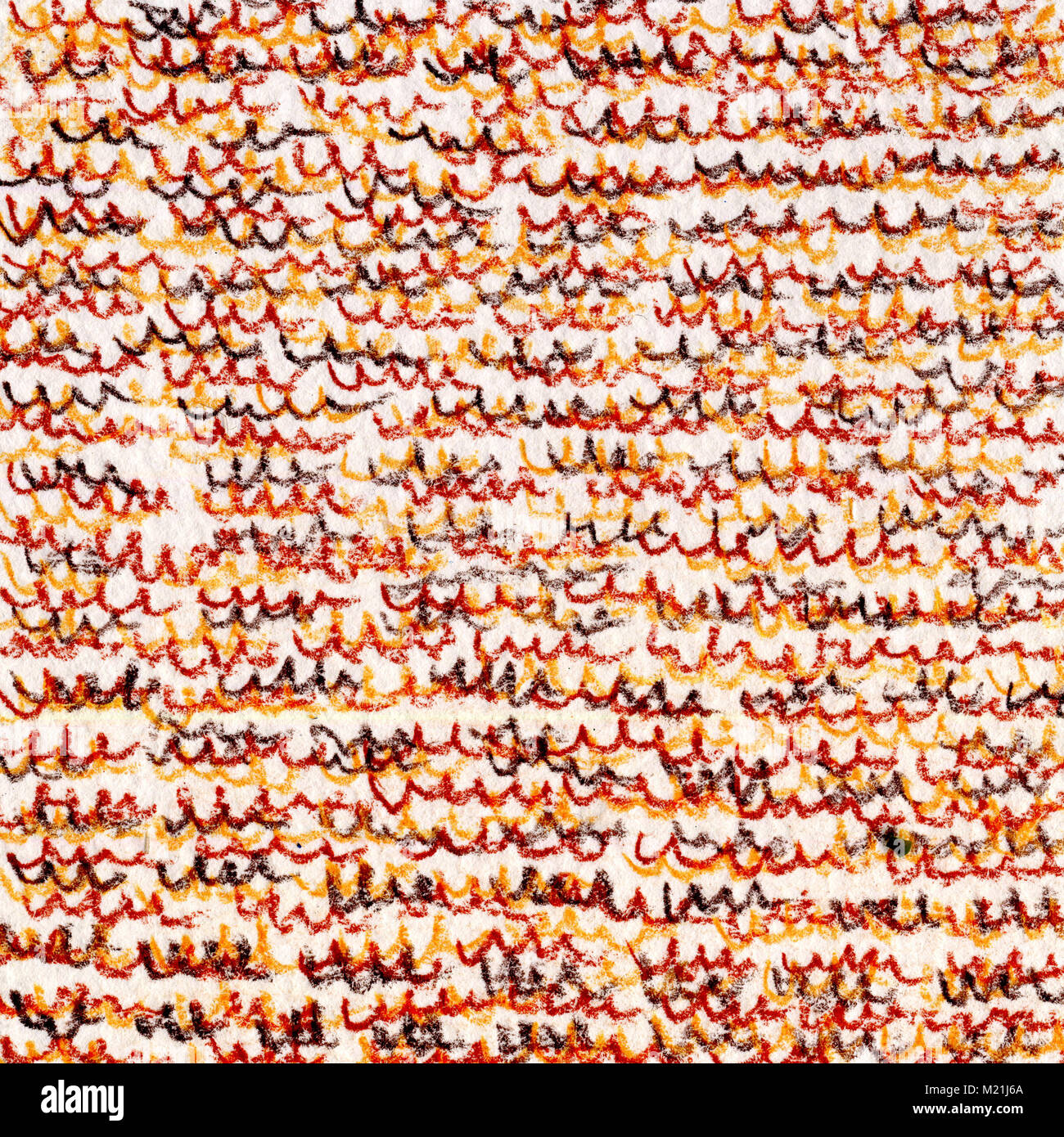 Orangen-braun-Umbra Textur. Horizontale wellig Anschläge mit Buntstift. Zeichnung von Hand. Hintergrund für eine Webseite, Abstraktion, Stoff Muster. Stockfoto