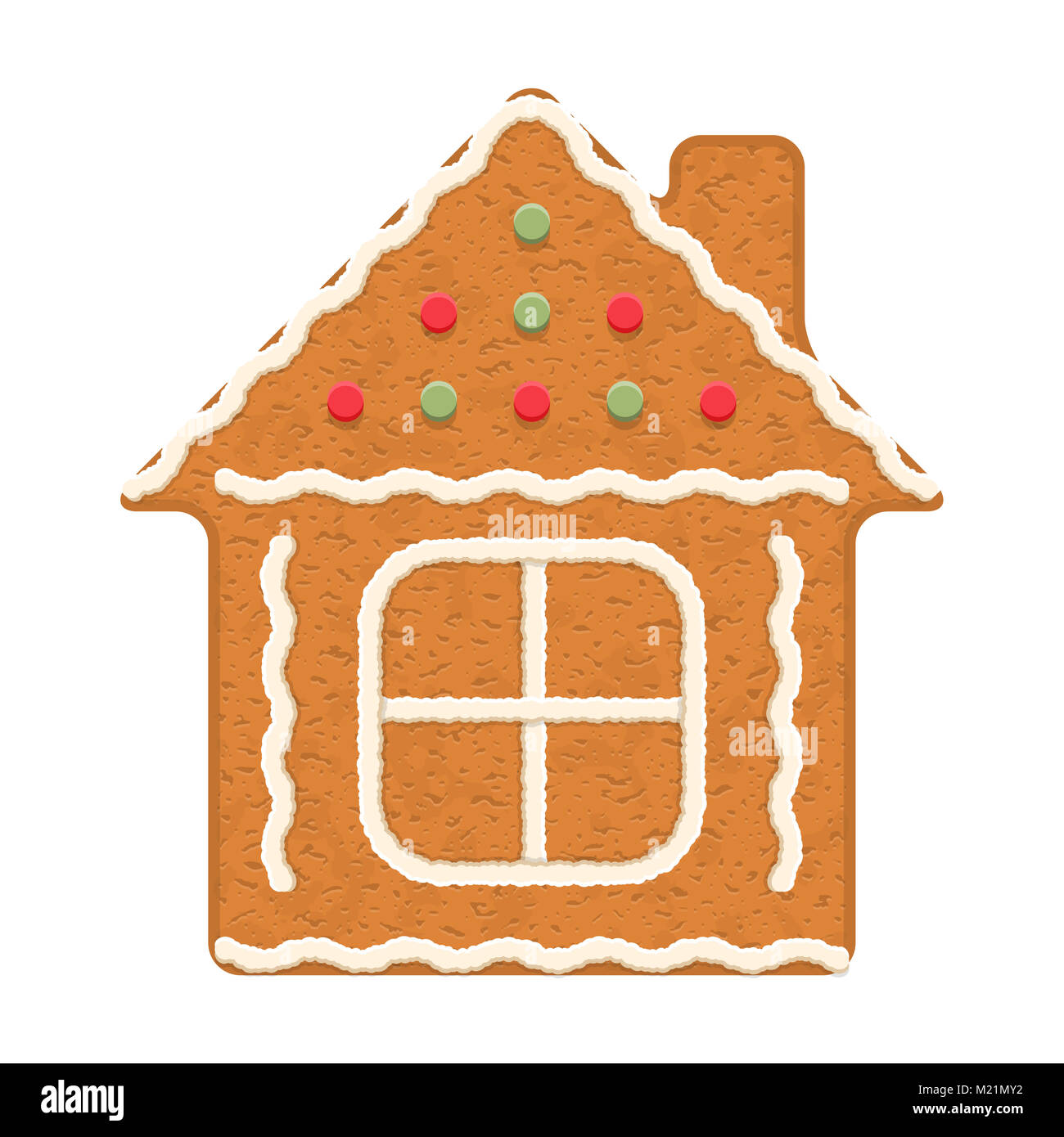 Lebkuchenhaus, traditionelle Weihnachtsplätzchen, Vector EPS 10 Abbildung Stockfoto