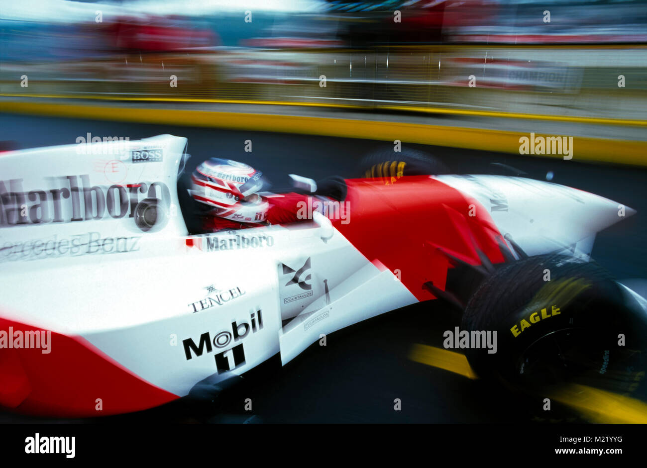 Nigel Mansell, F1, Mac Laren, San Marin GP 1995, Imola Stockfoto