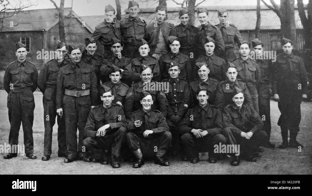 Britische Armee, Royal Army Medical Corps, 2. Weltkrieg, Trainingslager 1939 - 1940 Gruppenfoto Stockfoto