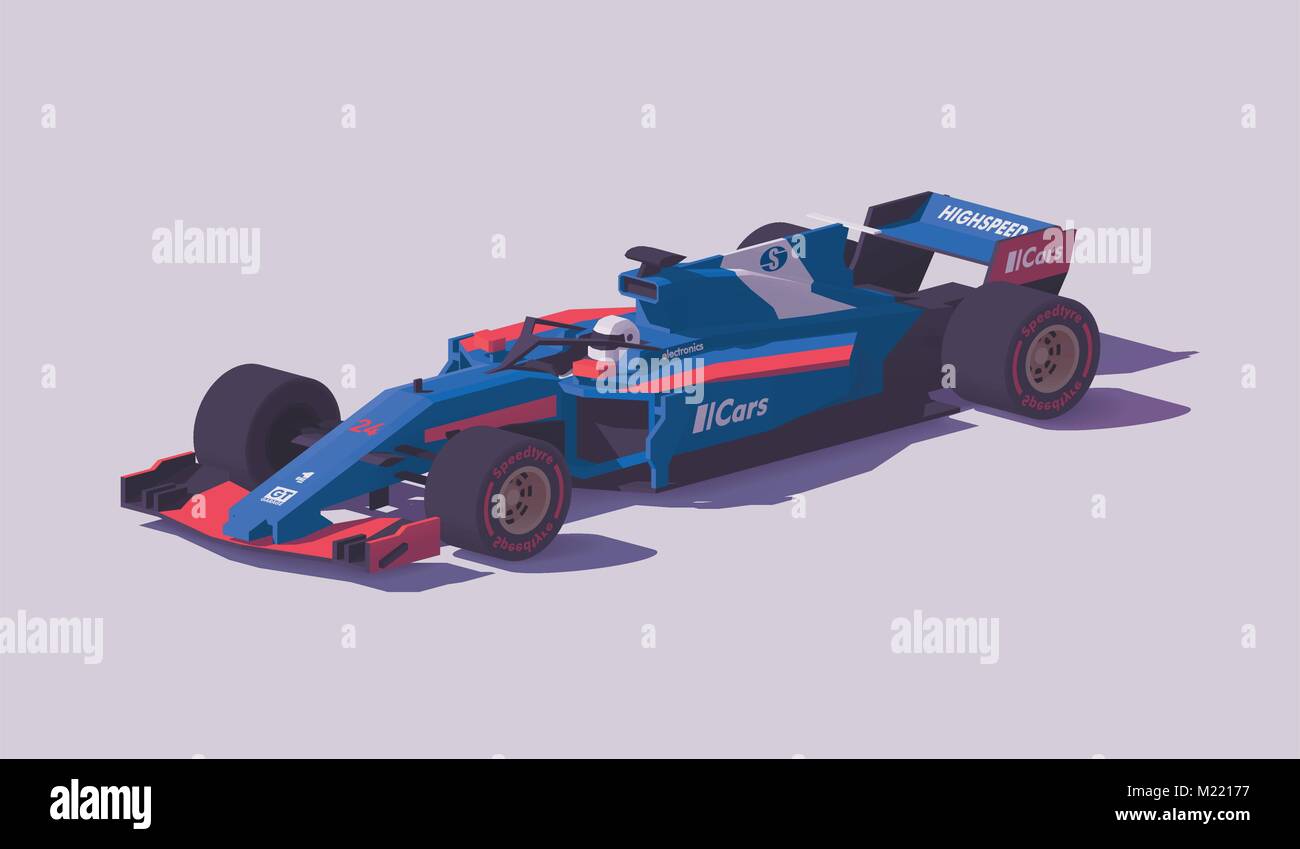 Vektor Low Poly Formel Rennwagen Stock Vektor