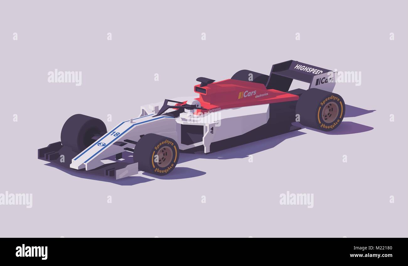 Vektor Low Poly Formel Rennwagen Stock Vektor