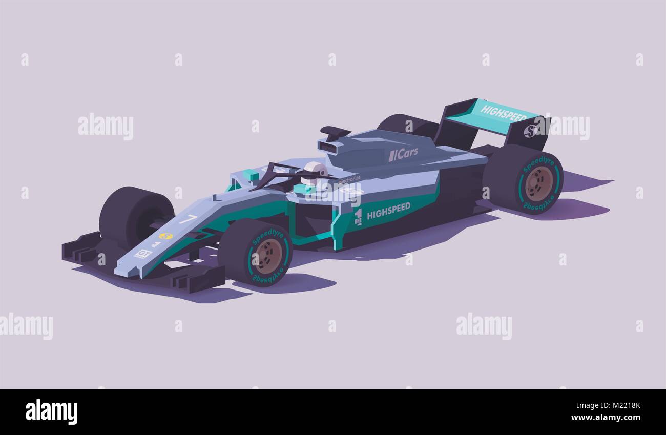 Vektor Low Poly Formel Rennwagen Stock Vektor