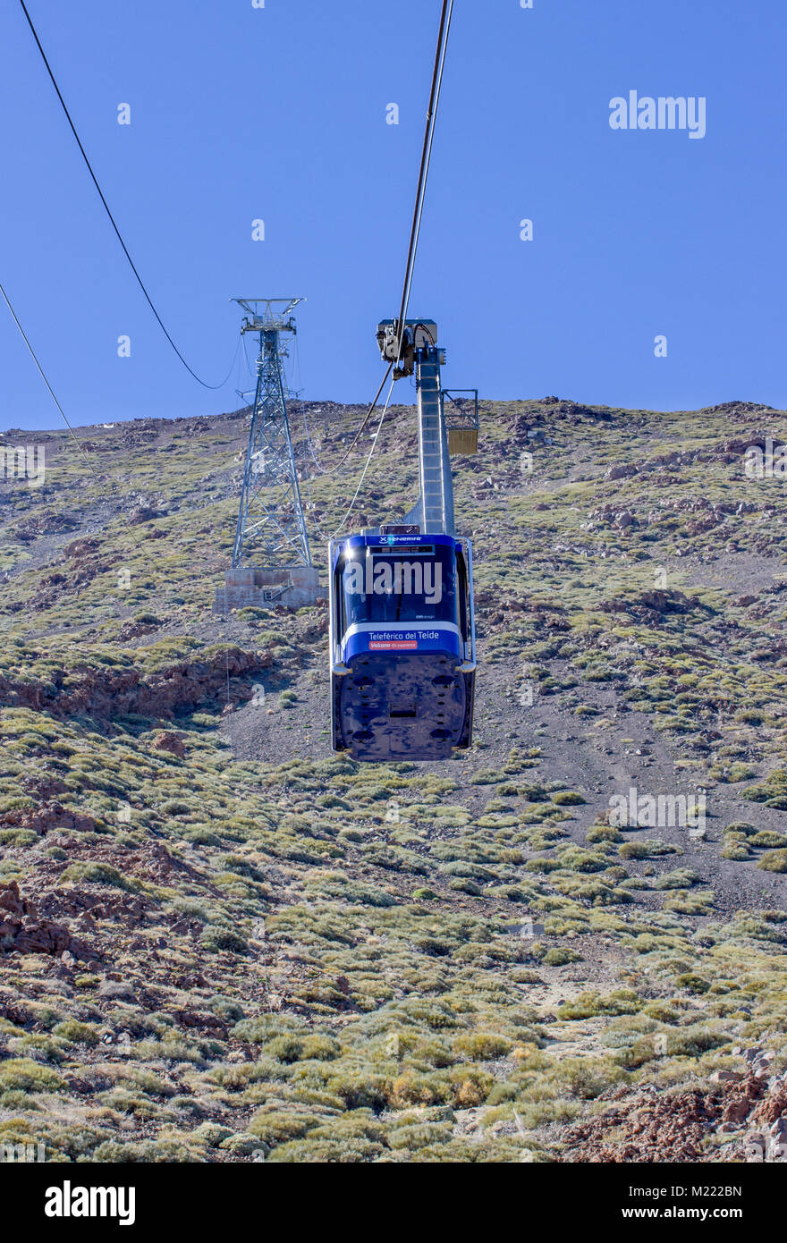 Teide Seilbahn absteigend den Berg, den Berg Teide, Teneriffa 2016 Stockfoto