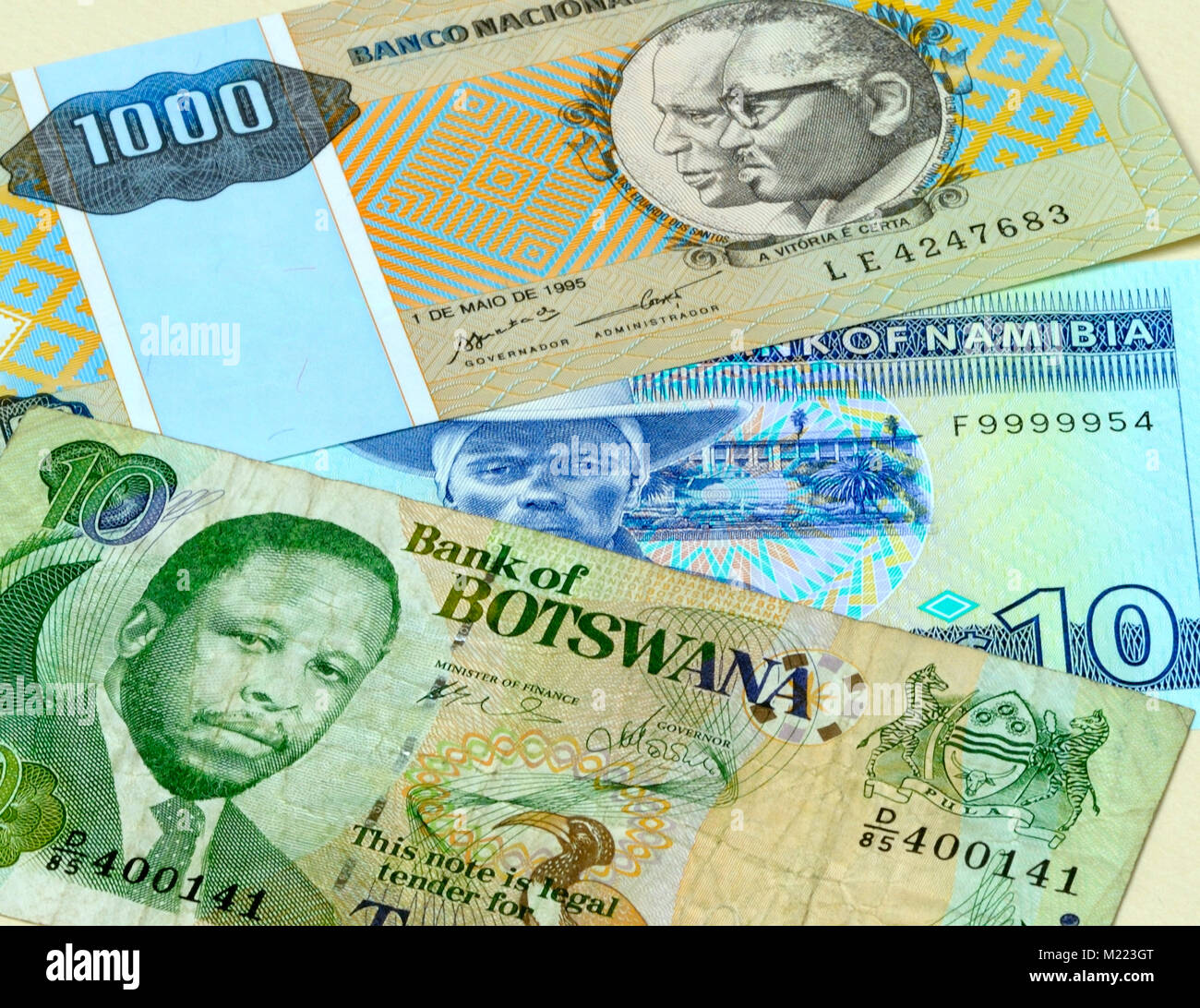 Südliches Afrika Währung Banknoten Stockfoto