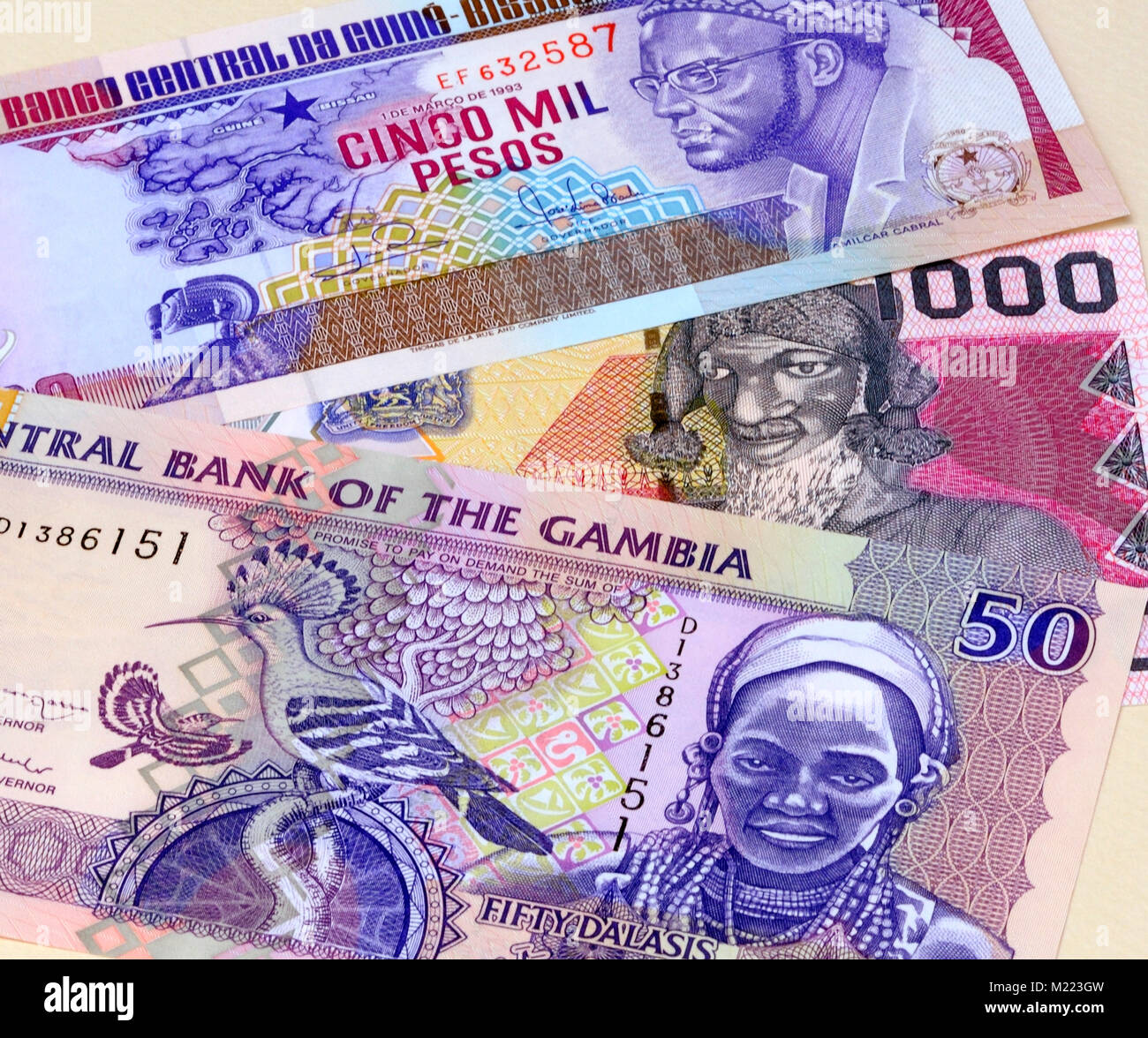 Westafrika Währung Banknoten Stockfoto