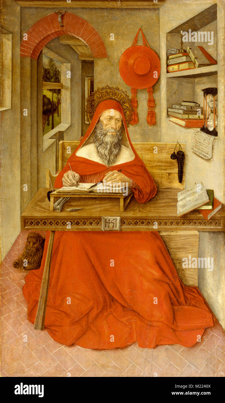 Der Heilige Hieronymus in seiner Studie - Antonio da Fabriano II - malte 1451 Stockfoto