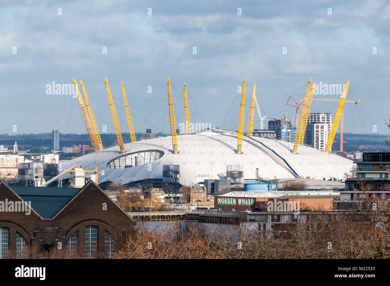 Der Millennium Dome auf Greenwich Halbinsel wurde von Richard Rogers als Teil der Millennium Erfahrung im 3. Jahrtausend zu feiern. Stockfoto