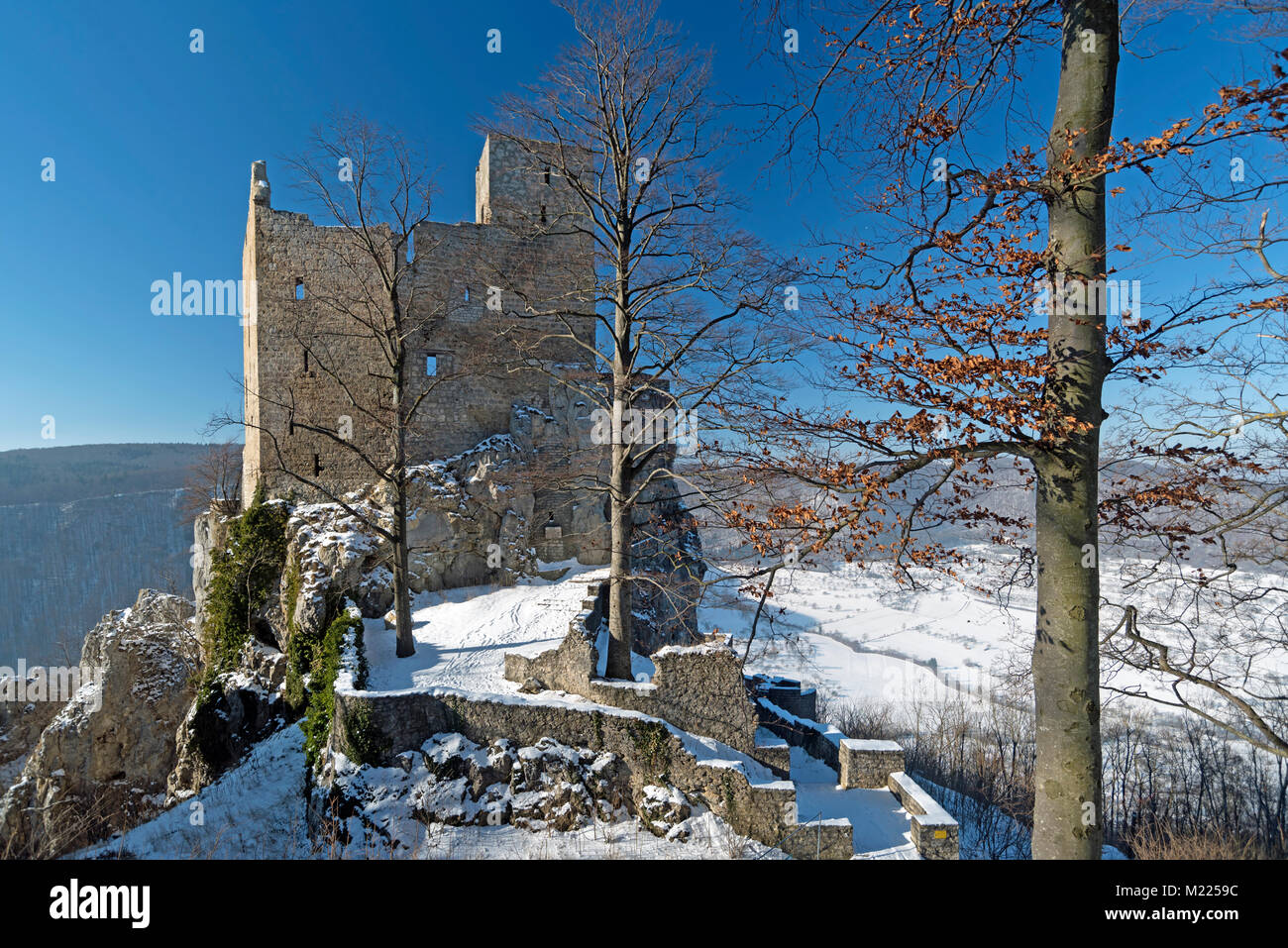 Reußenstein auf der Schwäbischen Alb ruinieren, Stockfoto