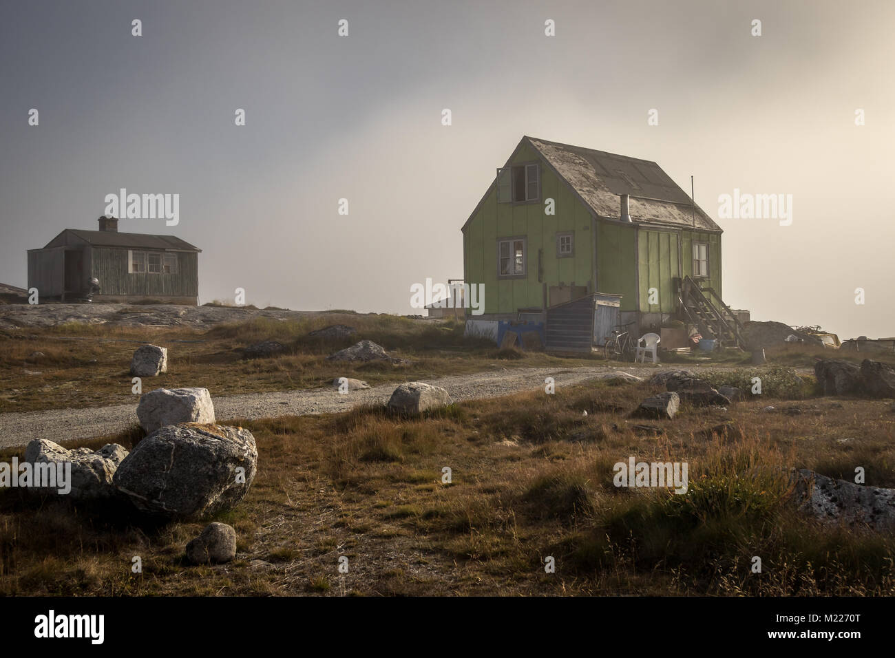 Wohnungen in Nanortalik, Grönland Stockfoto