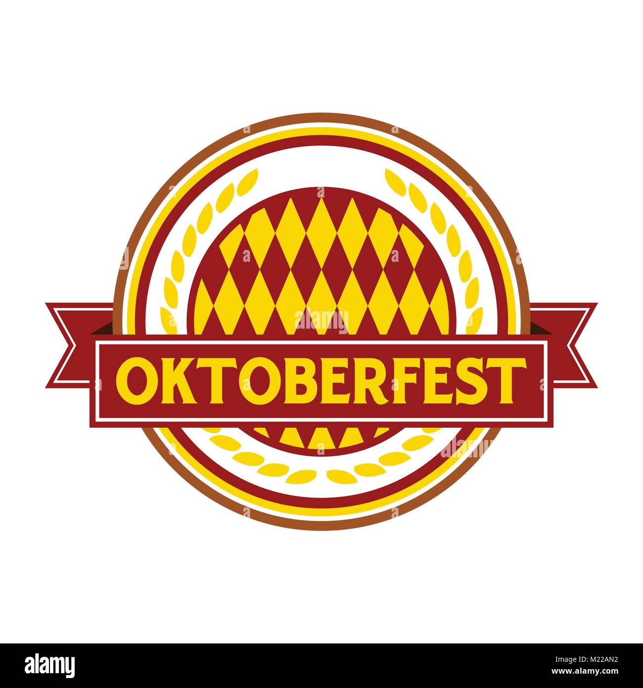 Oktoberfest Rote kreisförmige Abzeichen Symbol Vektorgrafik Logo Design Stock Vektor