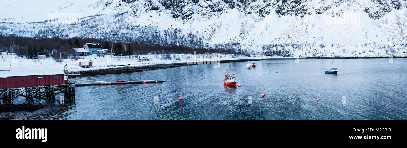Fischer-Stadt Koppangen, Norwegen Stockfoto
