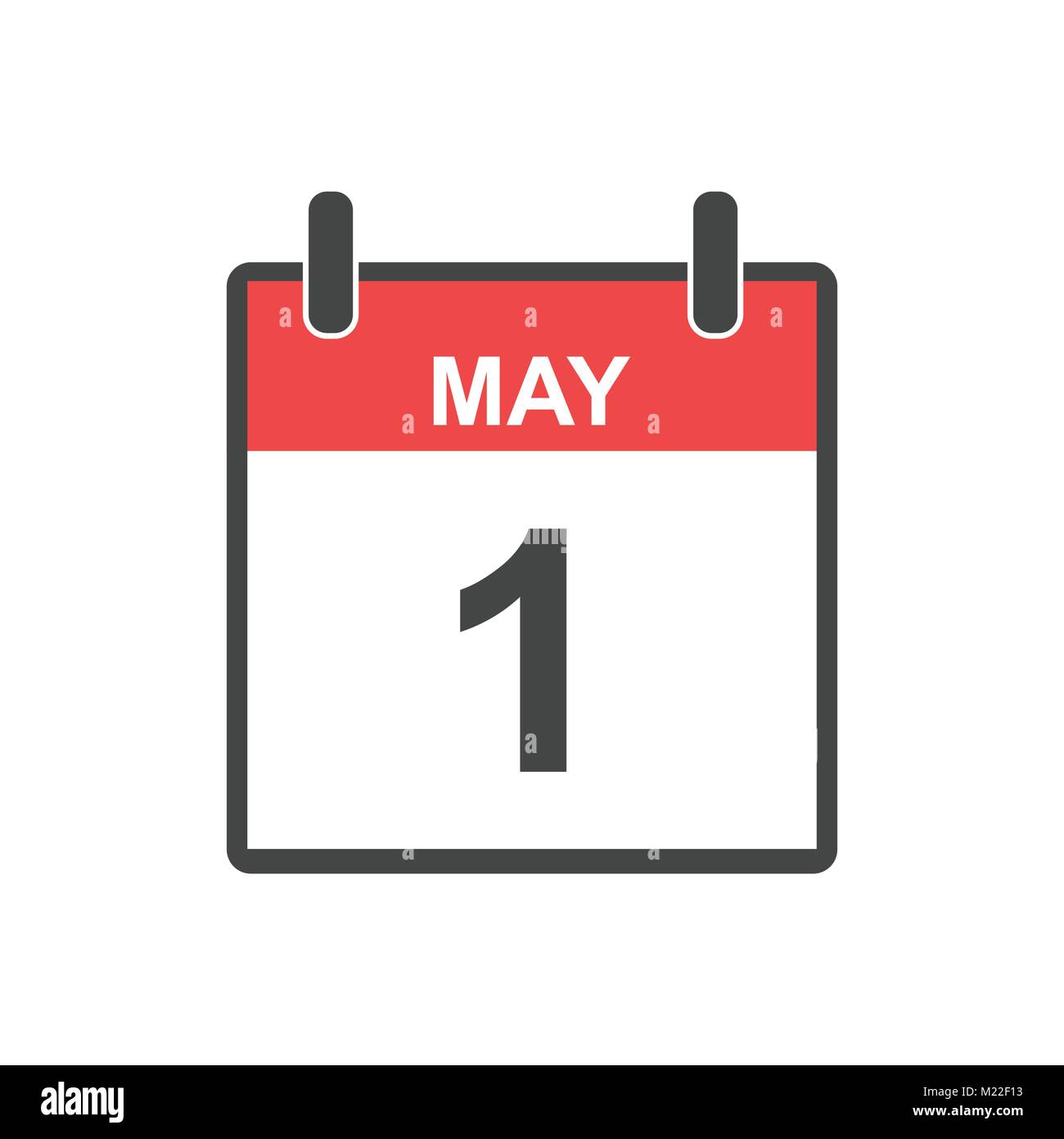 Mai 1 Symbol Kalender. Tag der Arbeit, Vector Illustration im flachen Stil. Stock Vektor