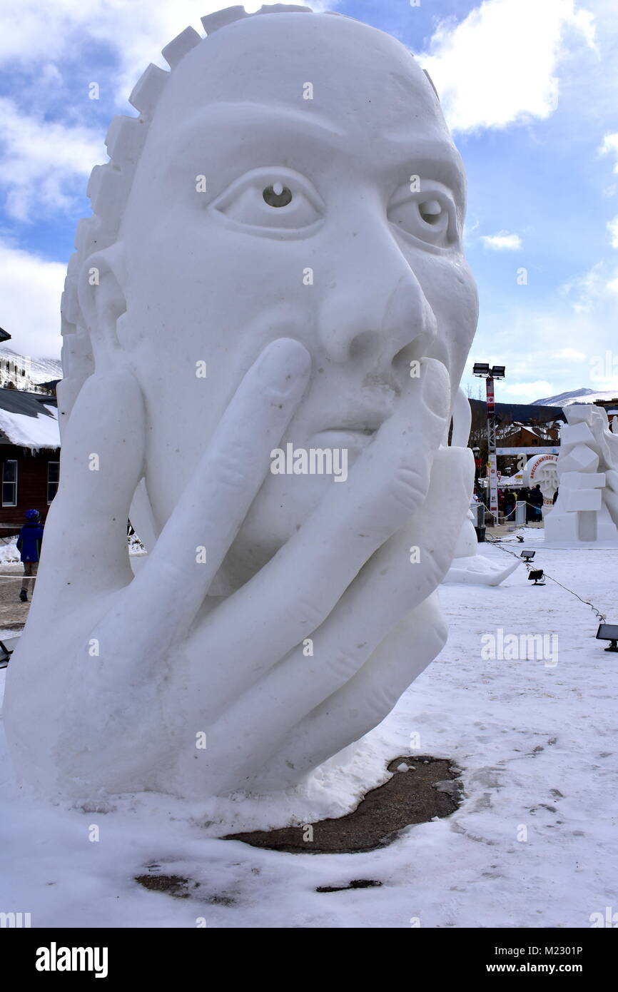 Breckenridge, Colorado, USA: Jan 28, 2018: die Mannschaft der Türkei vorgelegt: "indful' Schnee Skulptur 2018 Stockfoto