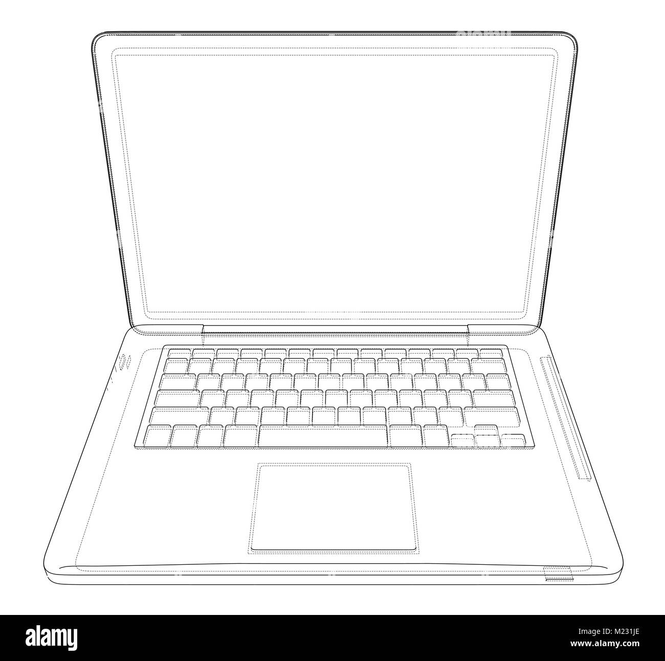 Maßbild Laptop. Vector Illustration Stock Vektor